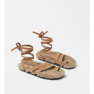 NWT Zara Strappy Leather Sandals Size 37